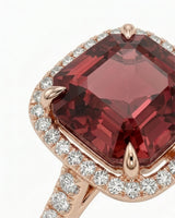 Regina Rouge red tourmaline and diamond ring in 18K rose gold | SARATTI