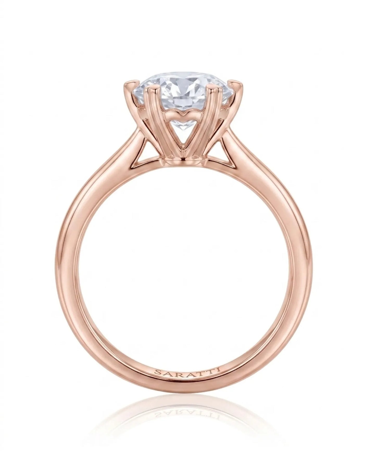 KATYA – Natural Round Diamond Heart-Prong Solitaire Ring