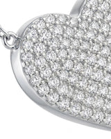 Romantic diamond heart necklace gift in polished 18K white gold | SARATTI