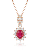 Rosalie natural ruby necklace front view | SARATTI
