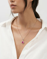 Rosalie ruby pendant necklace in rose gold tone | SARATTI
