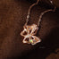 Two Tone Rose Gold 18K Gold Natural Diamond Butterfly Necklace | Saratti