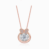 Round Diamond Butterfly Necklace