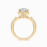 Rose Gold Fleur de Lis Dainty Diamond Ring | Saratti Diamonds