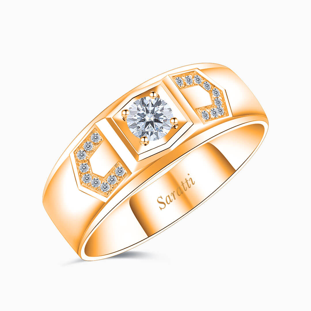 Art Deco Escalade Diamond Ring for Men