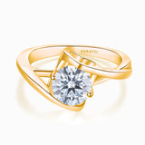 Rose Gold Amour Mobius Dainty Diamond Ring | Saratti Diamonds 