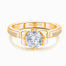 Centre stone perspective of the Rose Gold Fleur de Lis Dainty Diamond Ring | Saratti Diamonds