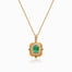 Rose Gold Version of Midori Fortress Natural Emerald Necklace | Saratti Jewelry