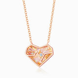 18K Gold Heart Shaped Bezel Set Diamond Necklace