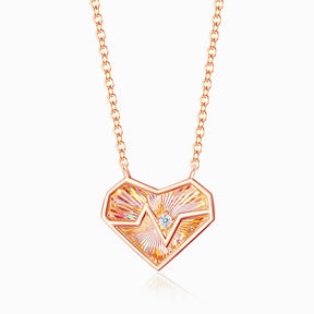 18 K Rose Gold Heartbeat Diamond Necklace | Saratti 