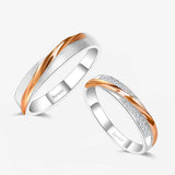 Eternal Harmony Two Tone Wedding Set - His & Hers | Saratti Jewelry