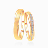 Rose Gold Classic Diamond Half Eternity Band Pair | Saratti