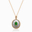 18K Rose Gold Natural Emerald and Diamonds Necklace | Saratti Jewelry