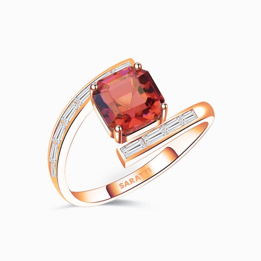 Passion Amour Red Tourmaline and Diamond Ring