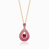 Rose Gold Mogok Rose Red Ruby Pendant | Saratti Fine Jewelry 