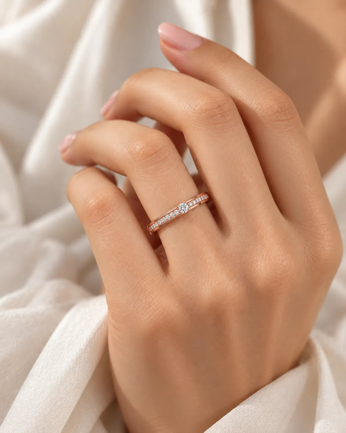 Channel Set Natural Diamond Eternity Wedding Bands