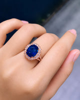 Rose gold sapphire engagement ring for someone drawn to expressive color and distinctive craftsmanship | SARATTI