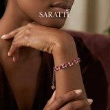 Roselle Glow bracelet with continuous ruby sequence | SARATTI