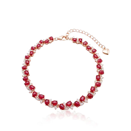 Roselle Glow natural ruby bracelet front view | SARATTI