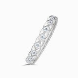 White Gold Diamond Encrusted Version - Hot Cross Diamond Eternity Wedding Band | Saratti 