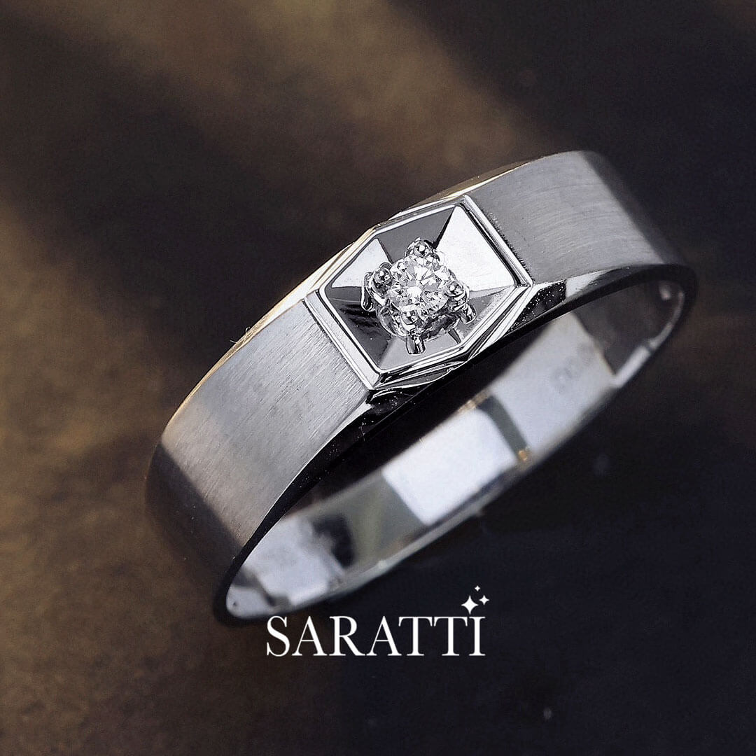 Six Paths Two Tone Diamond Ring for Men | Saratti