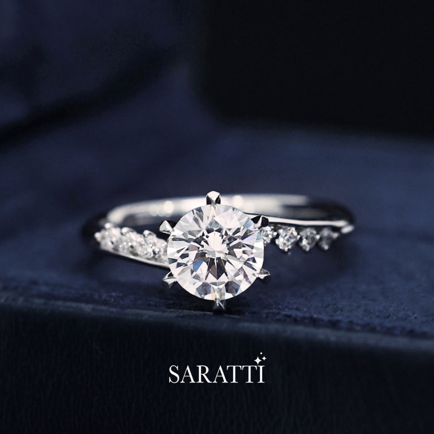 Round Diamond Six Prongs Engagement Ring | Saratti Jewelry