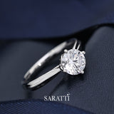 Round Cut Diamond Ring in White Gold | Ready To Ship Diamond Ring | Saratti Jewelry