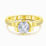 Centre Stone Perspective of the Yellow Gold Fleur de Lis Dainty Diamond Ring | Saratti Diamonds