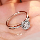 Platinum Diamond Engagement Ring in 18K White Gold | Saratti Jewelry