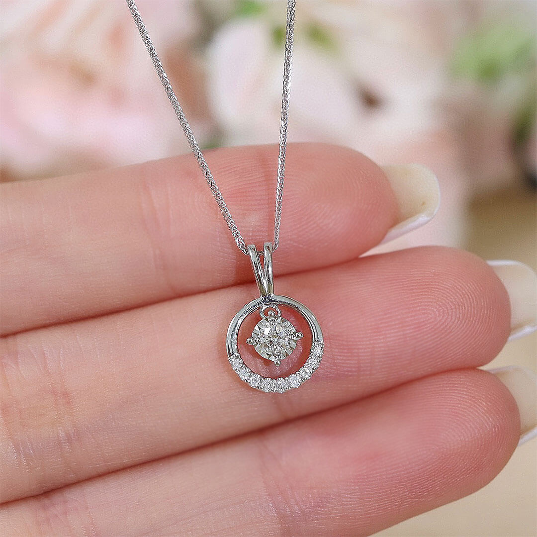 Aura di Diamante Prong-set  Diamond Necklace  | Saratti