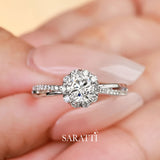 Custom Made Diamond Engagement Ring in Platinum by Saratti