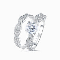 Donna | Twisted Shank Floating Natural Diamond Bridal Set