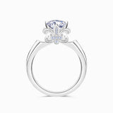 Fleur de Lis Motif of the White Gold Dainty Diamond Ring | Saratti Diamonds