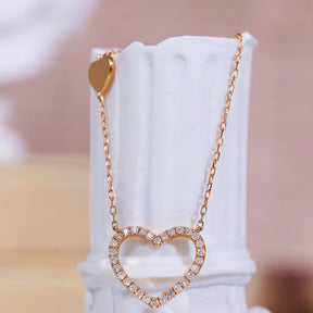 Round Diamond-Studded Love Necklace | Saratti