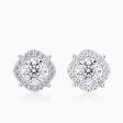 Prong Set Halo Diamond Gold Earring Stud | Saratti | Custom Fine and High Jewelry 