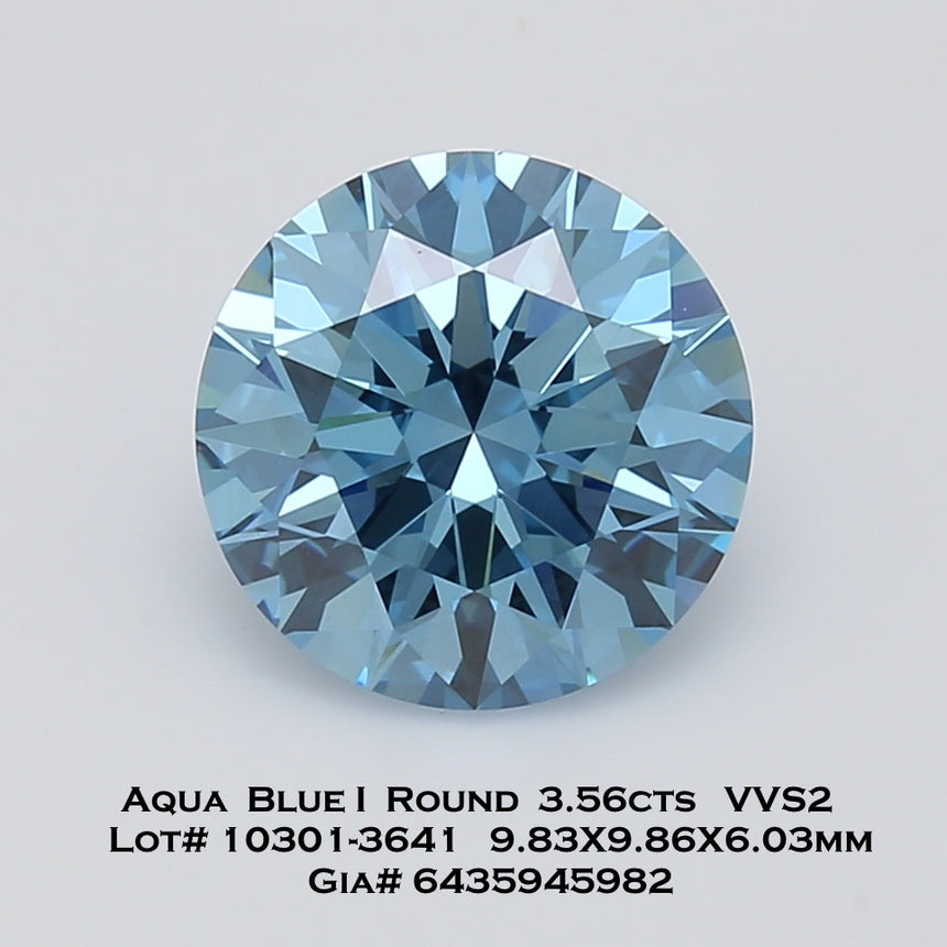 Round Aqua Blue Natural Diamond VVS2 Clarity | Saratti