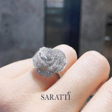 Art Deco Wedding Band & Natural Diamonds Cocktail Ring