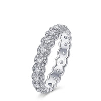 Round Diamond Band with Diamonds in White Gold