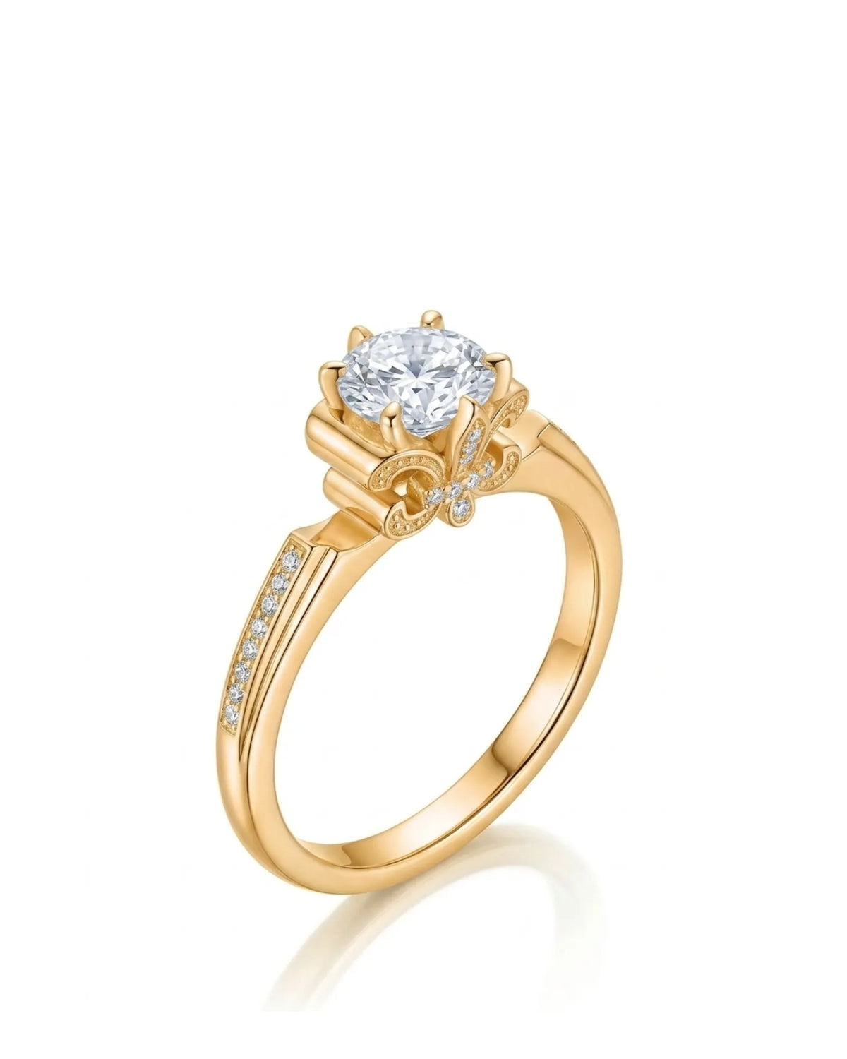 Alameda · Fleur de Lis Dainty Diamond Ring