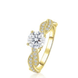 Rhonda - 18K Gold Twisted Shank Moissanite Engagement Ring