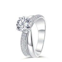 Delphine • Split Shank Engagement Ring in White Gold