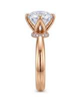 Round moissanite promise ring for a meaningful romantic gift in 18K rose gold | SARATTI