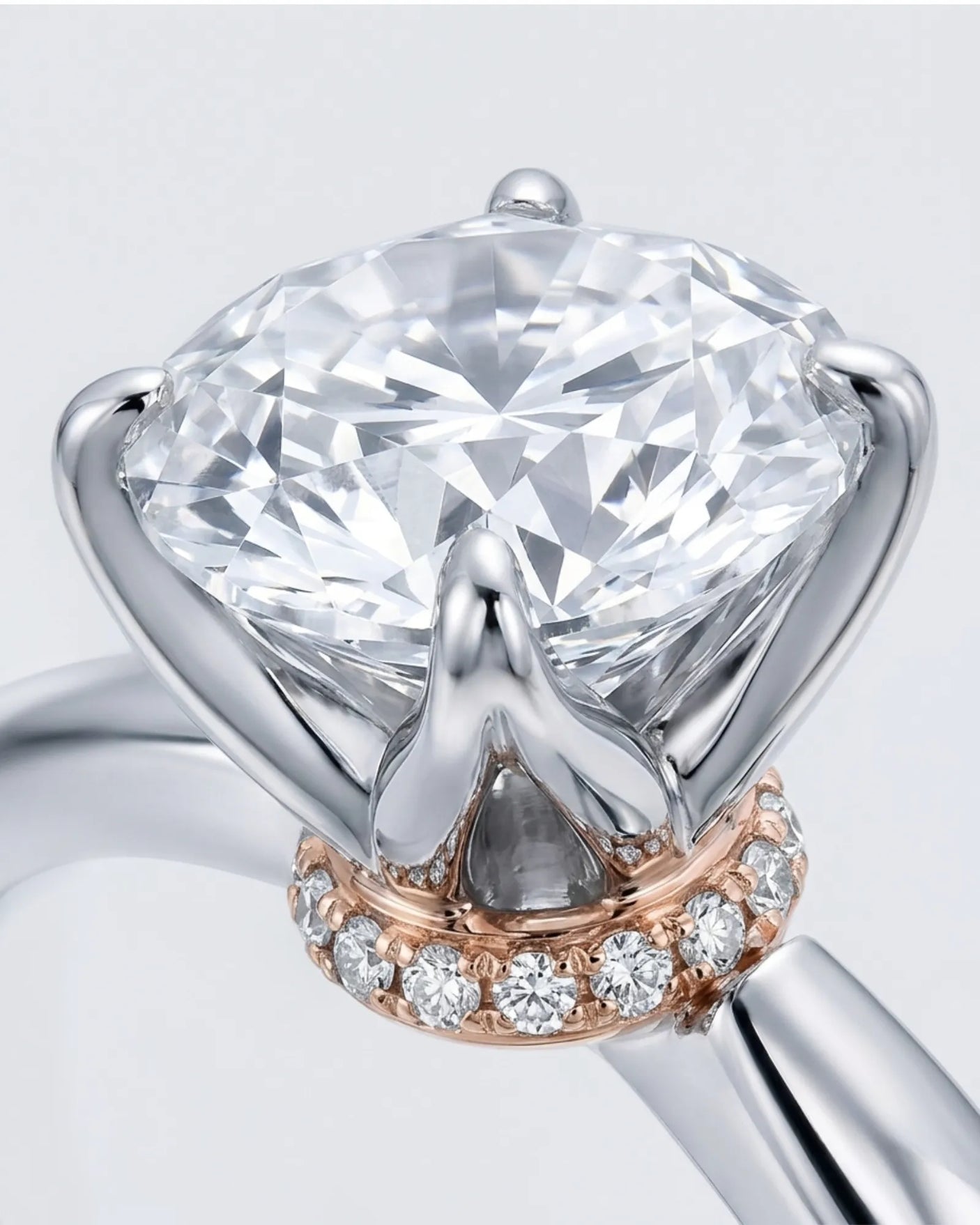Round moissanite promise ring for a meaningful romantic gift in 18K white gold | SARATTI
