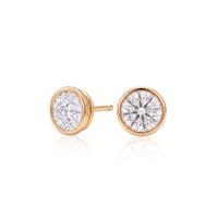 Bezel-Set Round Brilliant Lab-Grown Diamond Stud Earrings in 14K Gold (1.00 ct. tw.)