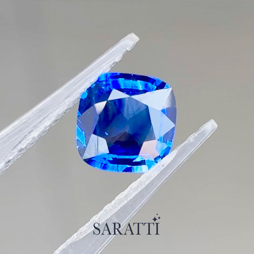 Royal Blue Sapphire Cushion 1.28ct Gemstone | SARATTI
