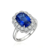 4 Carat Heirloom Natural Sapphire & Diamonds  Ring