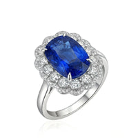 4 Carat Heirloom Natural Sapphire & Diamonds  Ring
