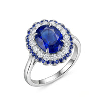 3 carats Royal Blue Sapphire and Diamonds Ring