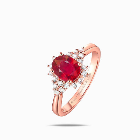 Rubellite Tourmaline Ring in Rose Gold | Saratti 