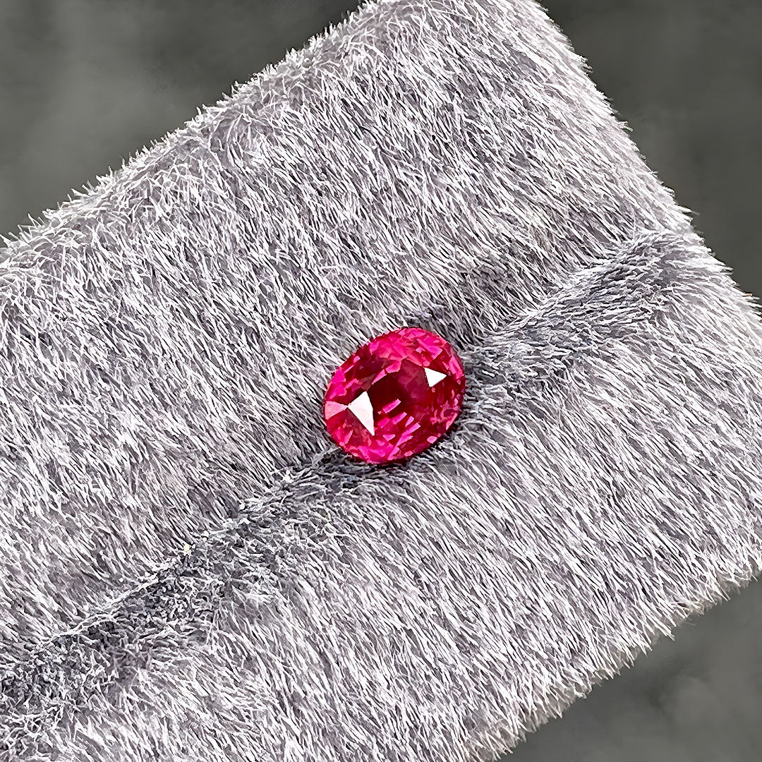 Madagascar Unheated Ruby 1.57 carats Oval Cut Ruby Gemstone - AIGS